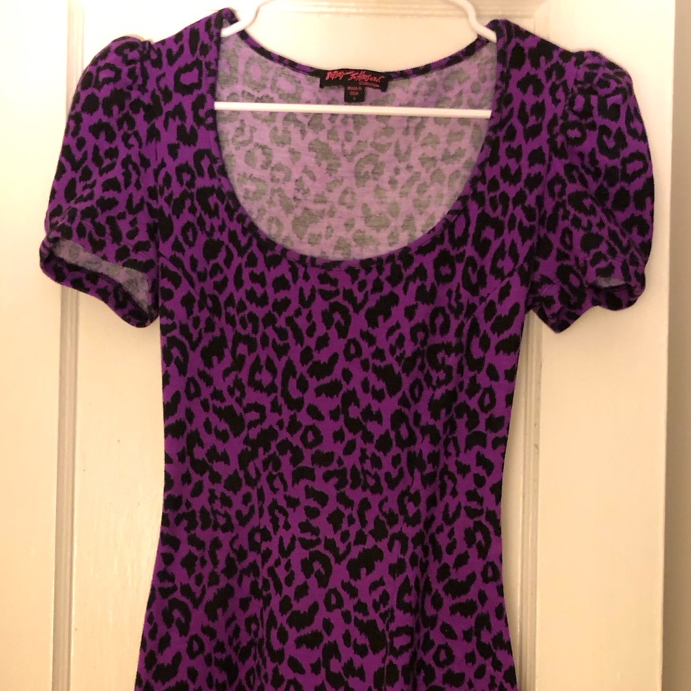 RARE Betsey Johnson purple/black leopard dress!!! Size small